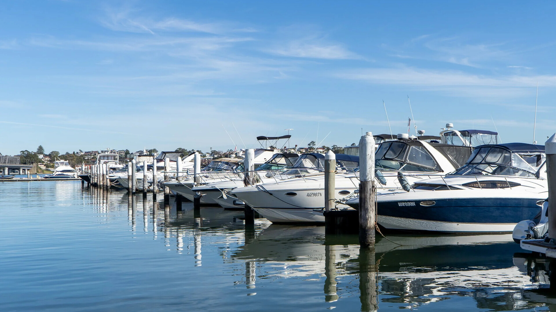 Private jetties and boats along Georges River