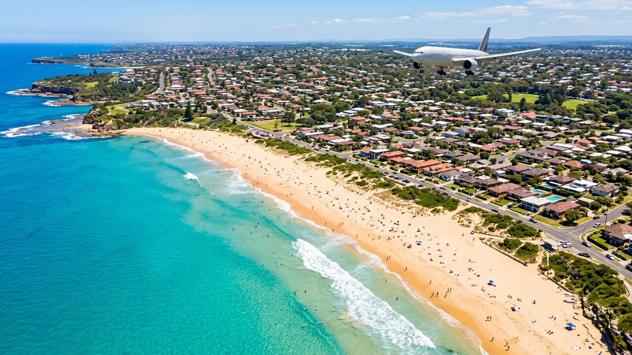 Lady Robinsons Beach with Sydney Airport plane spotting views, Brighton-Le-Sands NSW 2216