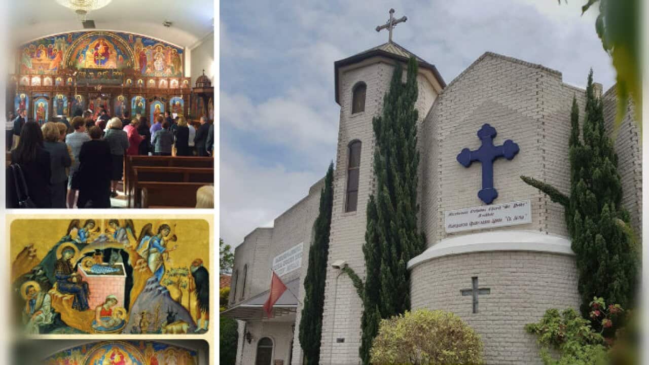 Macedonian Orthodox Church St Petka with distinctive white facade and crosses, Rockdale NSW 2216 multicultural community